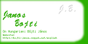 janos bojti business card